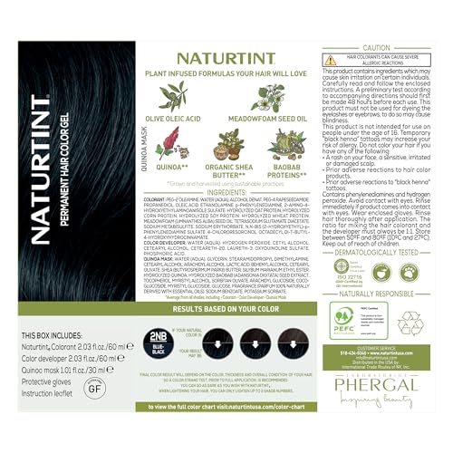Image of Naturtint 2NB Blue Black Permanent Hair Color (Pack of 1), Ammonia Free, Vegan, Cruelty Free, up to 100% Gray Coverage, Long Lasting Results (Packaging may vary)