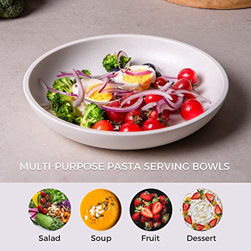 Gbhome Stoneware Dinnerware Sets,Speckled Handcrafted Ceramic Plates And Bowls Sets,Highly Chip& Scratch Resistant | Dishwasher & Microwave& Oven Safe Dishes Set- Service For 4 (16Pc) -Matte White #TOP4