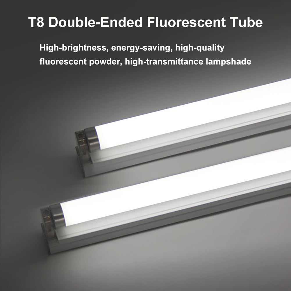 Genérico Paquete De 2 T8 Tubos Fluorescentes 600 mm,18W T8 Blanco Frío 6500K, Casquillo G13, Lámpara De Bajo Consumo, Luz De Emergencia De Bajo Consumo Para Cocina, Baño, Armario Y Garaje