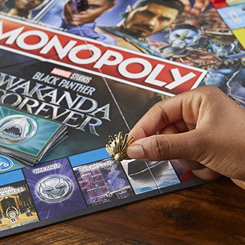 Monopoly: Marvel Studios' Black Panther: Wakanda Forever Edition Board Game For Families And Kids Ages 8+, Game For 2-6 Players #TOP6