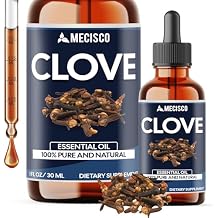 Mecisco Clove Essential Oil Supplement for Toothache, Oral Care, Skin & Hair Clove Oil Organic 1 FL Oz - 30 ml