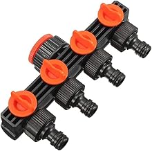Suinga 4 Way Garden Tap Dispenser - 3/4" & 1" Connection with Adjustable Flow Adapter, Orange