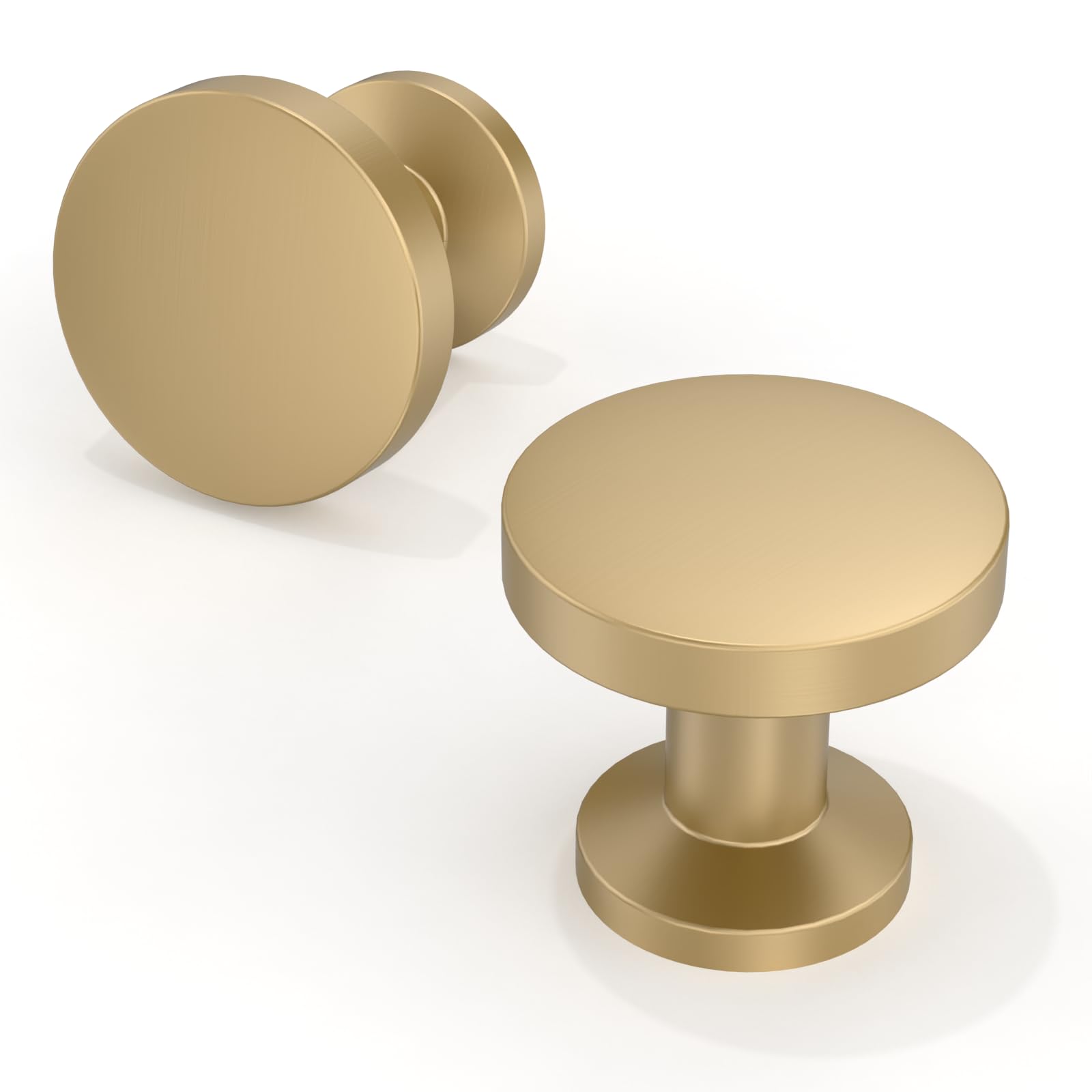 Asimerdeco 20 Pack Champagne Bronze Cabinet Knobs 30mm Round Kitchen Solid Zinc Alloy Drawer Knobs