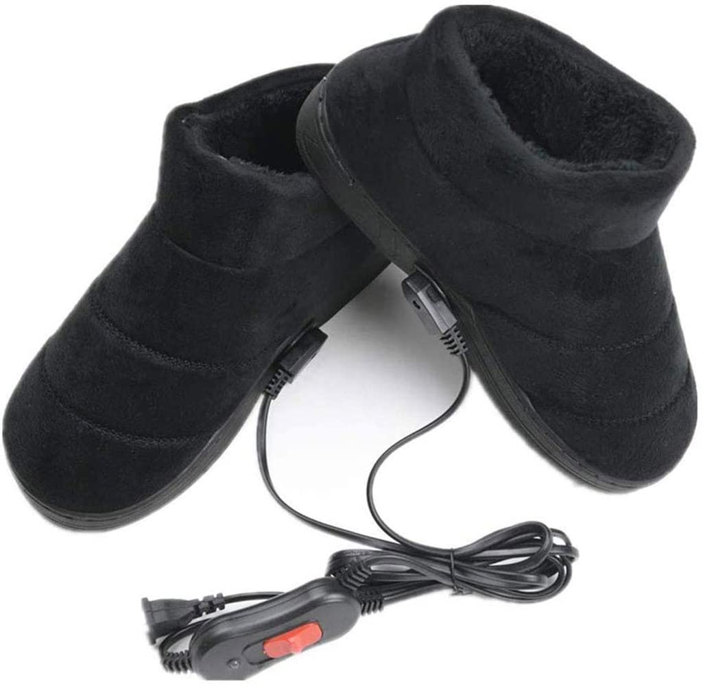 Scaldapiedi Pantofola,Scaldapiedi riscaldato, riscaldato Elettrico della Scarpa della Pantofola del Riscaldamento USB,Black002,42~44