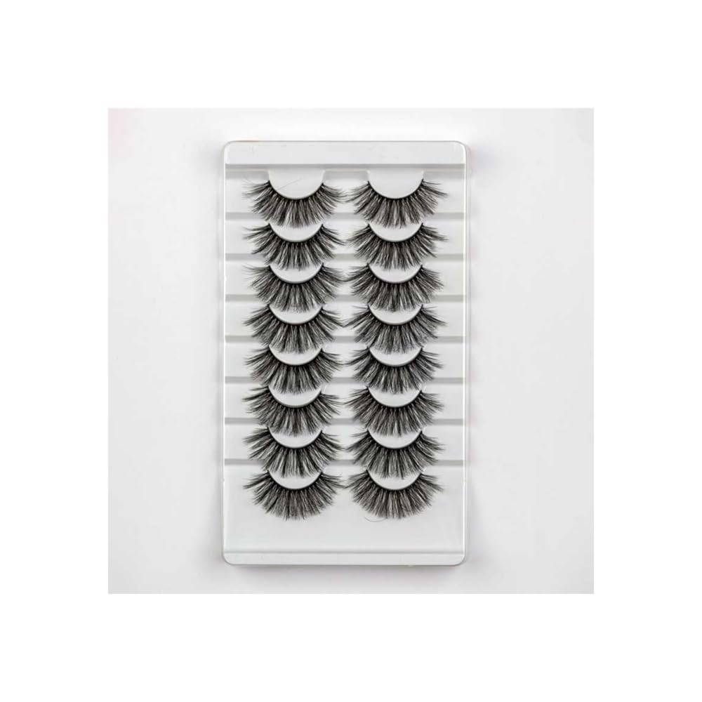 BOBI 3D Curl 10mm Eyelashes for Women - 8 Pairs | Lightweight False Eye Lashes | Made from Vegan Synthetic Hair | Reusab