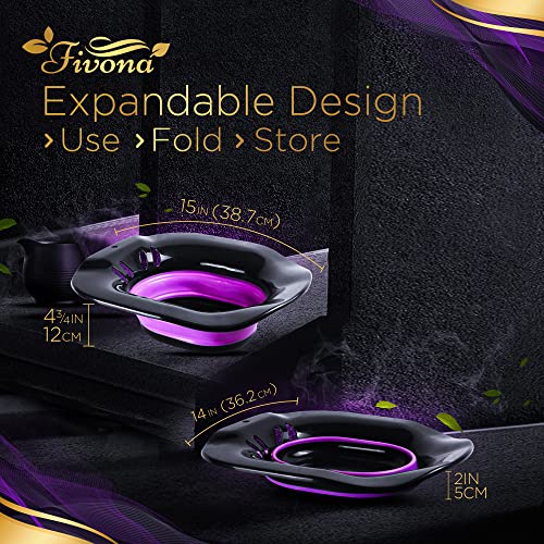 Image of Fivona 3-in-1 Yoni Steam Kit Black - Foldable Over the Toilet Steamer Seat with Herbal Blend and Storage Bag - Effective Detox pH Balance Cleansing and Relaxation - At Home V-SPA