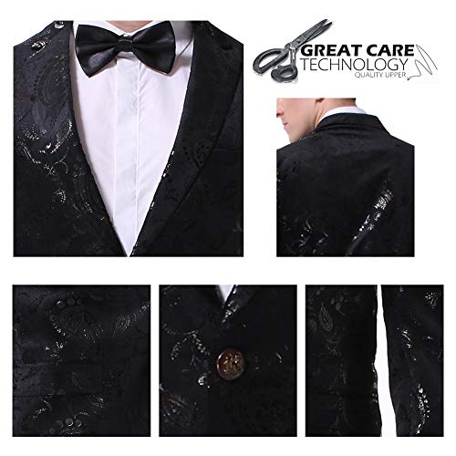 Men's luxury Casual Dress Suit Slim Fit Stylish Blazer Black XXXXX-Large - Thumbnail 7