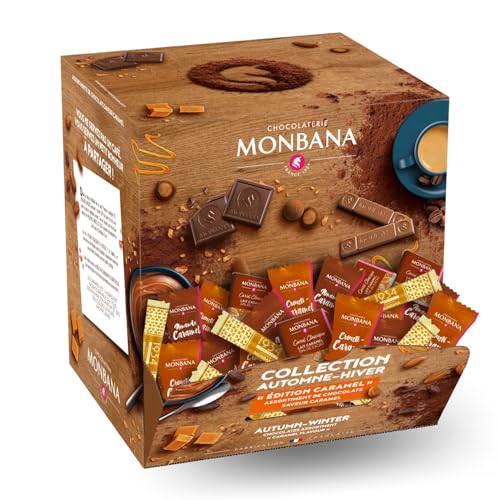 MONBANA | Boite distributrice de 300 Crousti-Caramel & Chocolats - 710g | Idéal Pause café, Accueil clients, bureaux & commerces | Fabrication française