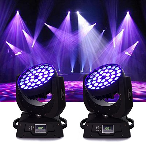 Ridgeyard 36x10W (4 in 1) LED Moving Head Beam Stage Light Spotlight Lamp 16CH DMX512 Disco DJ Club Wedding Birthday Christmas Party (2pcs)