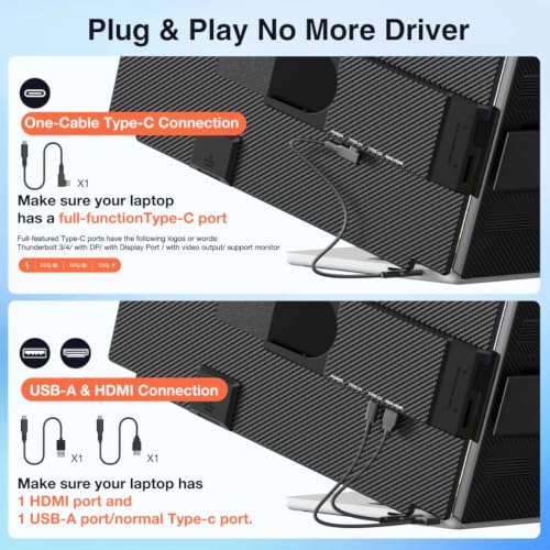 Image of XAVION 15.6 Inch Portable Monitor | IPS Display | Ultra-Slim Foldable Screen Extender | USB Type-C & HDMI | Compatible with Laptop, PC, Mac (DuoView Split)(15.6 inch)