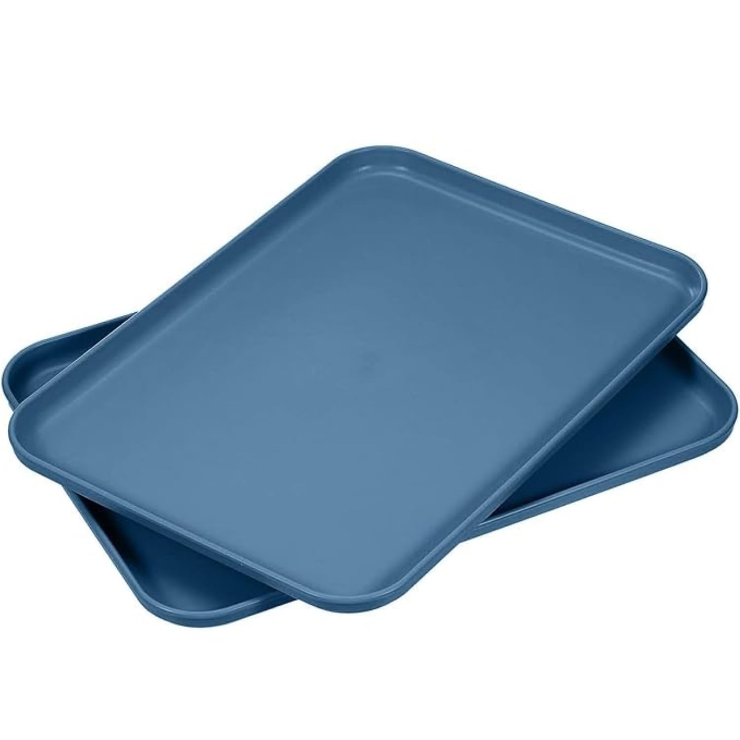 BGVM Wheat Straw Serving Platters for Party – 31CM Reusable Food Trays, BPA-Free Snack, Cookie & Appetizer Serving Dishes, Rectangular Stackable Tray for Kitchen, Picnic, Camping (2, Blue)-picture-24