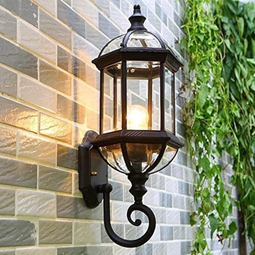 Applique murale extérieure étanche E27 lanterne en verre luminaire jardin et couloir