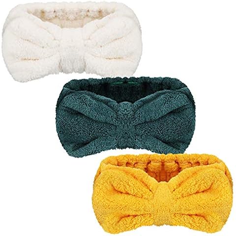 Hicarer 3 Paquetes Diademas de Microfibra de Pajarita Cover