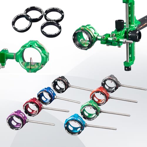 surwolf TP8710 Pro Bogenvisier Scope Compoundbogenvisier mit Linse 2X 4X 6X 8X optional Single pin Scope 0,019" Glasfaser für Compoundbogen Wettkampfvisier (Grün, 2X)