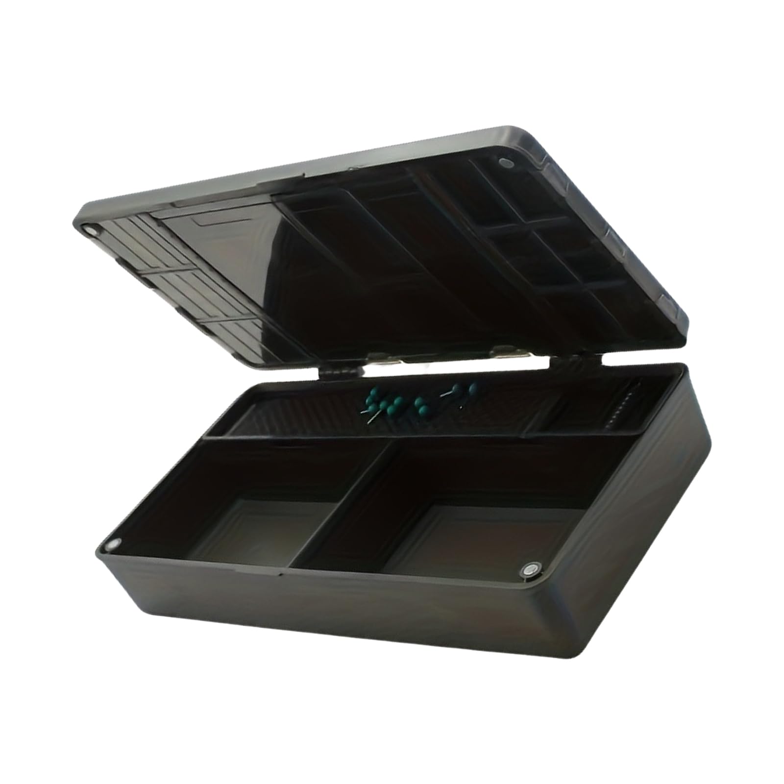Caja de aparejos de pesca con pasador de aparejo, caja de almacenamiento de aparejos de pesca, contenedor de accesorios de pesca, caja de almacenamiento fácil de transportar
