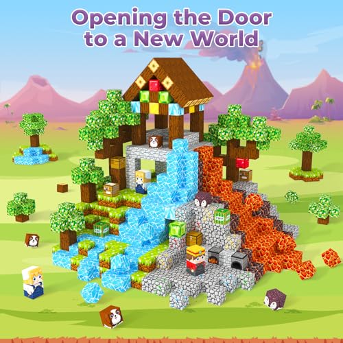 magnetic blocks magnetic tiles building blocks magnet cubes toddler kids toys sensory stem toys for 3-5 4-6 5-7 6-8 year old boys girls easter birthday gifts travel outdoor kids games 08in2cm
