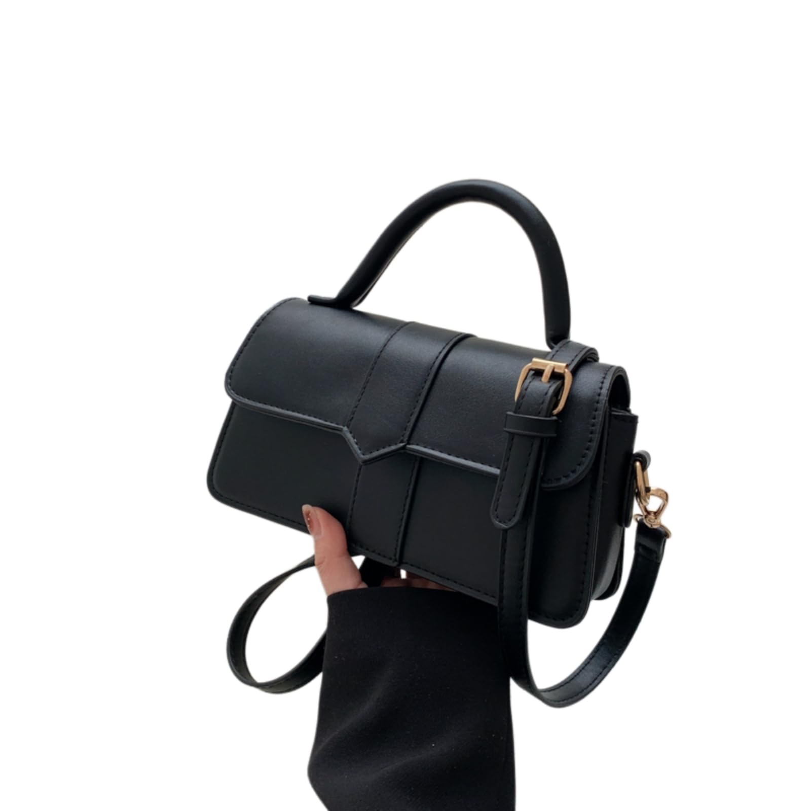 WANGSHUO Tasche Frauen Vintage Patchwork Kleine Satchel Tasche, Pu Leder & Denim Handtasche, Top Griff Crossbody Unterarm Schultertasche-zongse