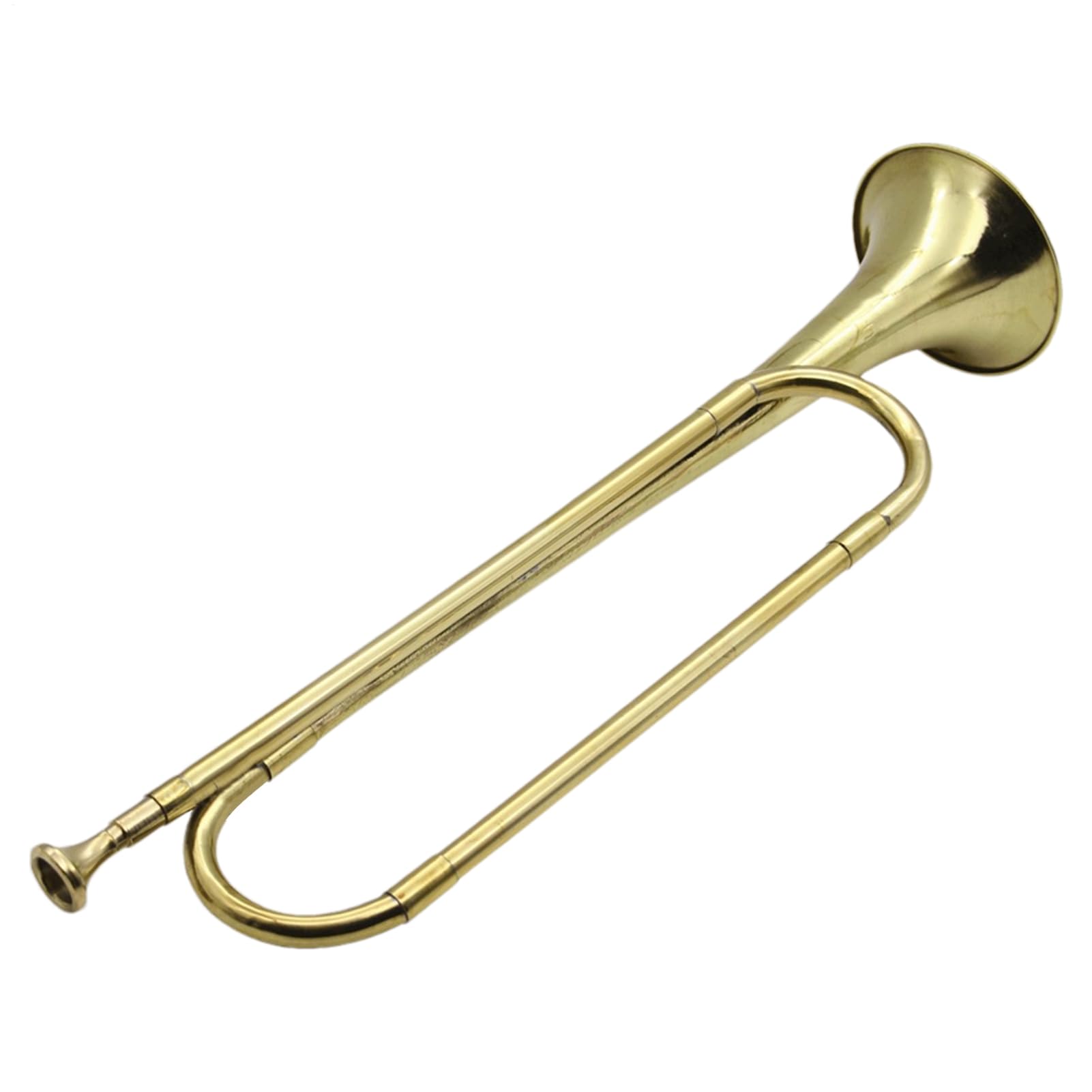 Trąbka konna Bugle - przenośny mosiężny róg dla nastolatków, płaski retro