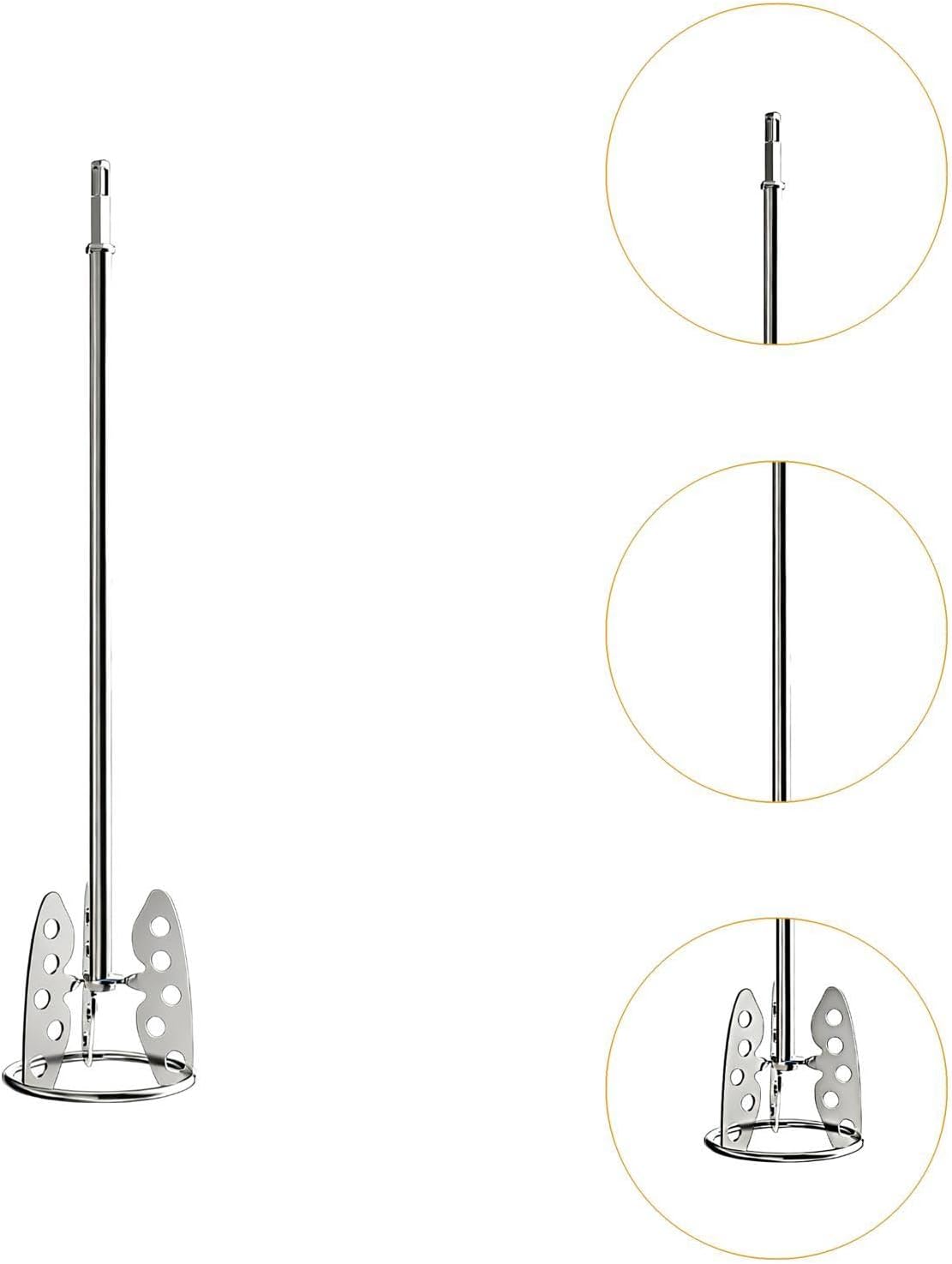 Cement Mixing Rod Made of Stainless Steel Paint Mixer Drill Attachment Paddle for Concrete And Paints Stirring Rod with Comfortable Handle for, Square