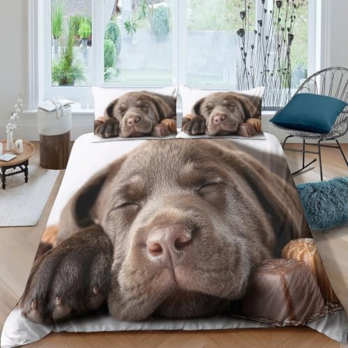 Housse de couette chiot lit simple microfibre douce fermeture éclair