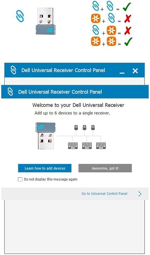 Receptor USB Universal Recargable para Teclados y Ratones Dell miniatura 4