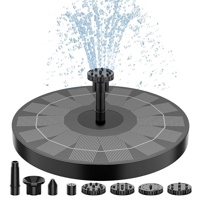 PATULIO 1 W Solar Bird Bath Fountain Pump, Solar Fountain Pump for Bird Bath with 6 Nozzles, 6.7" Solar Powered Water Fountain Pump for Garden, Ponds, Pool, Fish Tank, Outdoor and Aquarium (B0DD6WPX6Z) Amazon Price History, Amazon Price Tracker