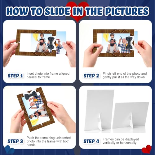 Image of AmazingSpark 50 Pack Paper Photo Frames Picture Frame Cards Decor(50 Pcs,Bow Tie)