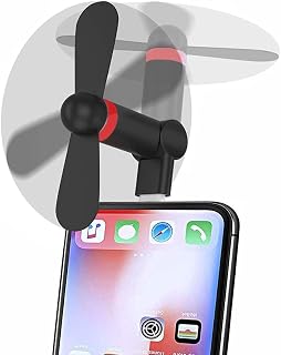 Mini-Ventilator, 180 Grad drehbar, tragbar, Kühler, Handyventilator, kompatibel mit iPhone 14/14Pro Max/13/13 Pro Max/12/12 Pro Max/11/11 Pro/11 Pro Max/X/Xs/Xr/iPad und mehr (schwarz)