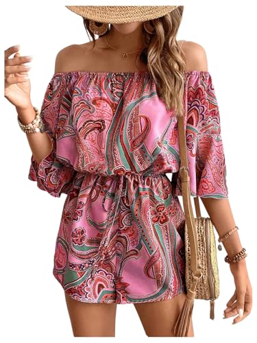 Milumia Women's Off The Shoulder Romper Jumpsuit