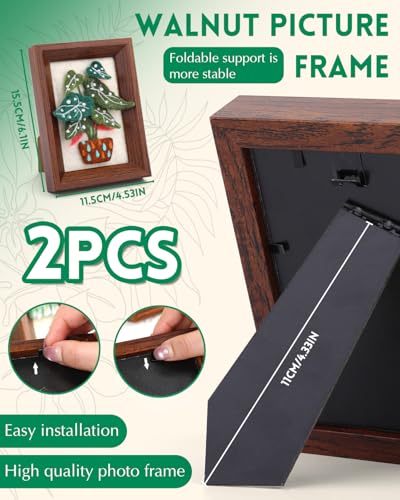 Image of OEHPICC Needle Felting Kit for Beginners with Frame, 2 Pcs Potted Plants Needle Felt Painting Kit, with Felting Needles, Felting Pad, Fabric & Guide for Home Decor & DIY Art