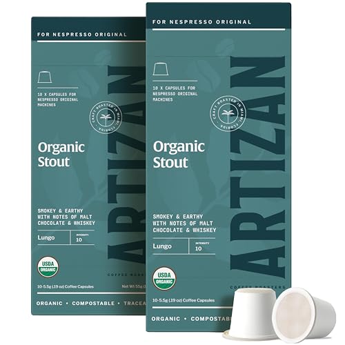 Artizan Coffee USDA Organic Espresso Coffee Capsules For Nespresso Original | Stout | 20 Compatible Compostable Pods image 4