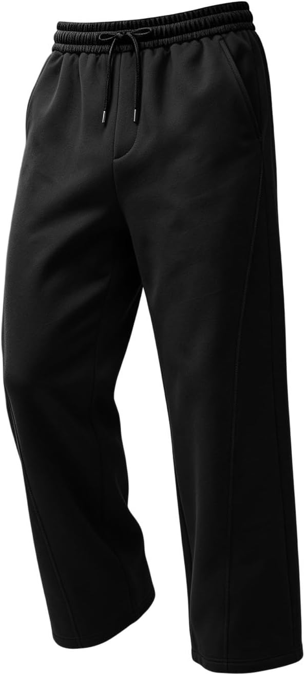 Men's Wide Leg Sweatpants Elastic Waist Color Block Casual