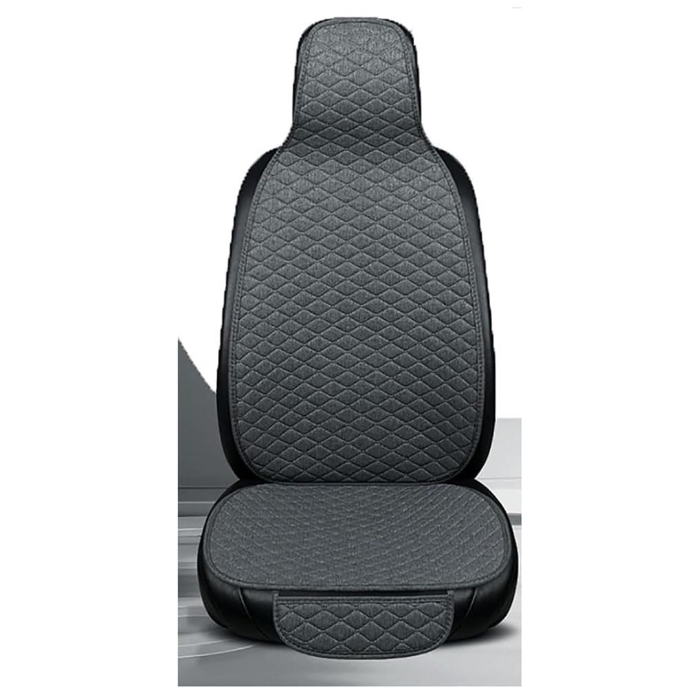 Cuscino per Sedile Auto per Citroen C2 2003-2009, Anteriore/Posteriore con Fodera per Seggiolino Auto Antiscivolo in Lino Tascabile Interno Accessori,D/Grey-Fixed headrest