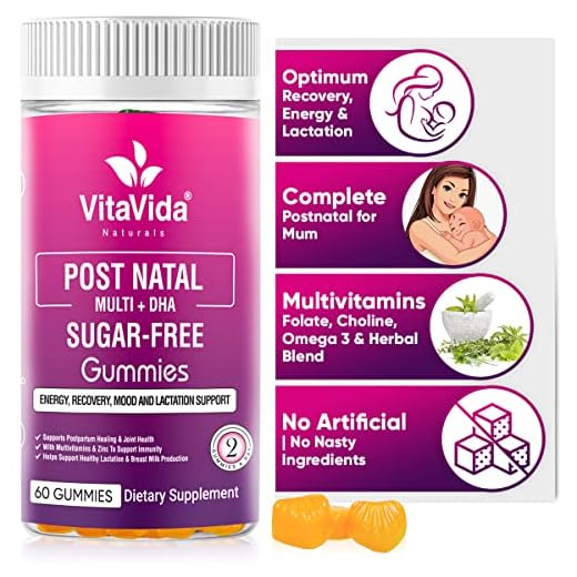 VVNATURALS SugarFree Post Natal Vitamin Gummies +DHA, Choline, Folate, Gentle Iron Organic Blend Support for Postpartum Recovery, Energy, Mood, Nursing&Lactation, Nutrients for Mom+Baby| Non-GMO, 60ct