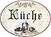 Produktbild Kaltner Präsente Geschenkidee - Holz Geschenkartikel Deko Türschild im Antik Design Dekoartikel Motiv KÜCHE (Ø 18 cm)
