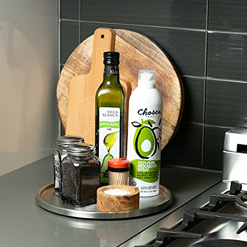 Rsvp International Turntable Lazy Susan, Stainless Steel, 10.75" | Handy In Cabinet, Refrigerator Or On Counters | Organize Spices, Canned Foods, Pots, Pans, Dinnerware, 10.75 Inch #TOP3