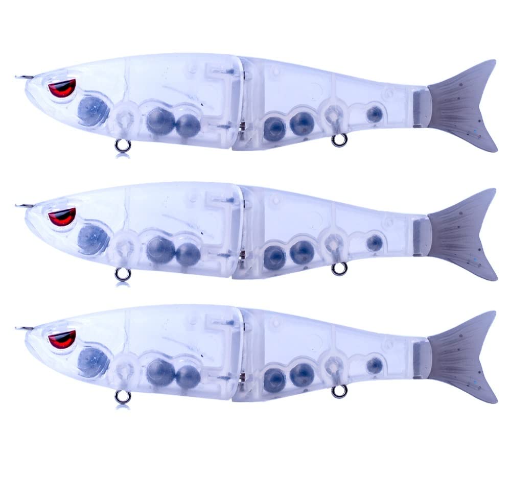 HUFFA Lot de 5 leurres de pêche Non Peints à Corps Dur et Queue Souple, 11,5 cm, 17 g, Wobbler coulant, appâts Shad à Faire soi-même