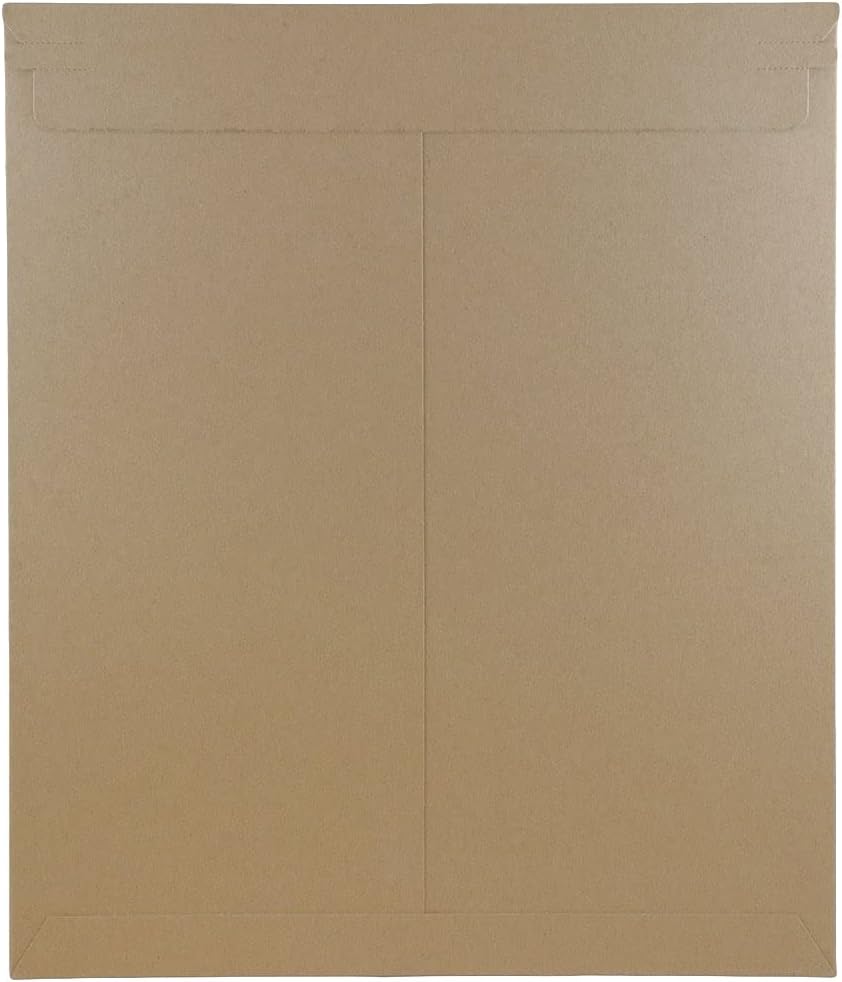 JAM PAPER Stay-Flat Photo Mailer Envelopes with Peel & Seal Closure - 12 3/4 x 15 - Brown Kraft - 6 Rigid Mailers/Pack