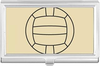 Volleyball Sport Line Drawing Pattern Business Card Holder Case Pocket Box Wallet