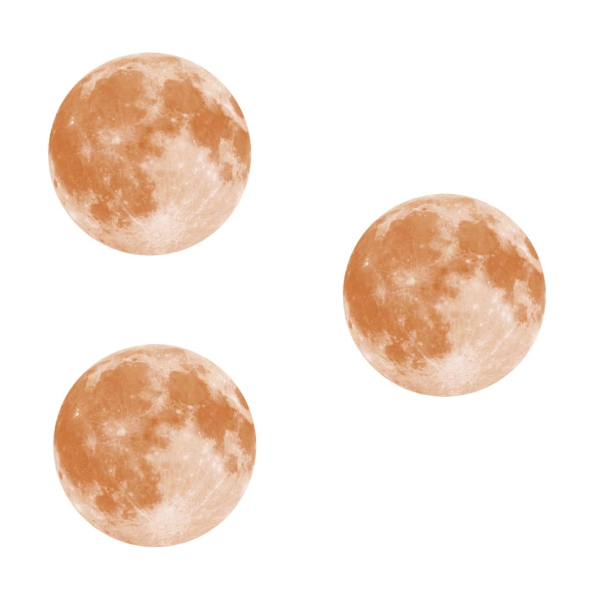 Autocollants muraux ronds lune phosphorescents et amovibles lot de 3 pièces