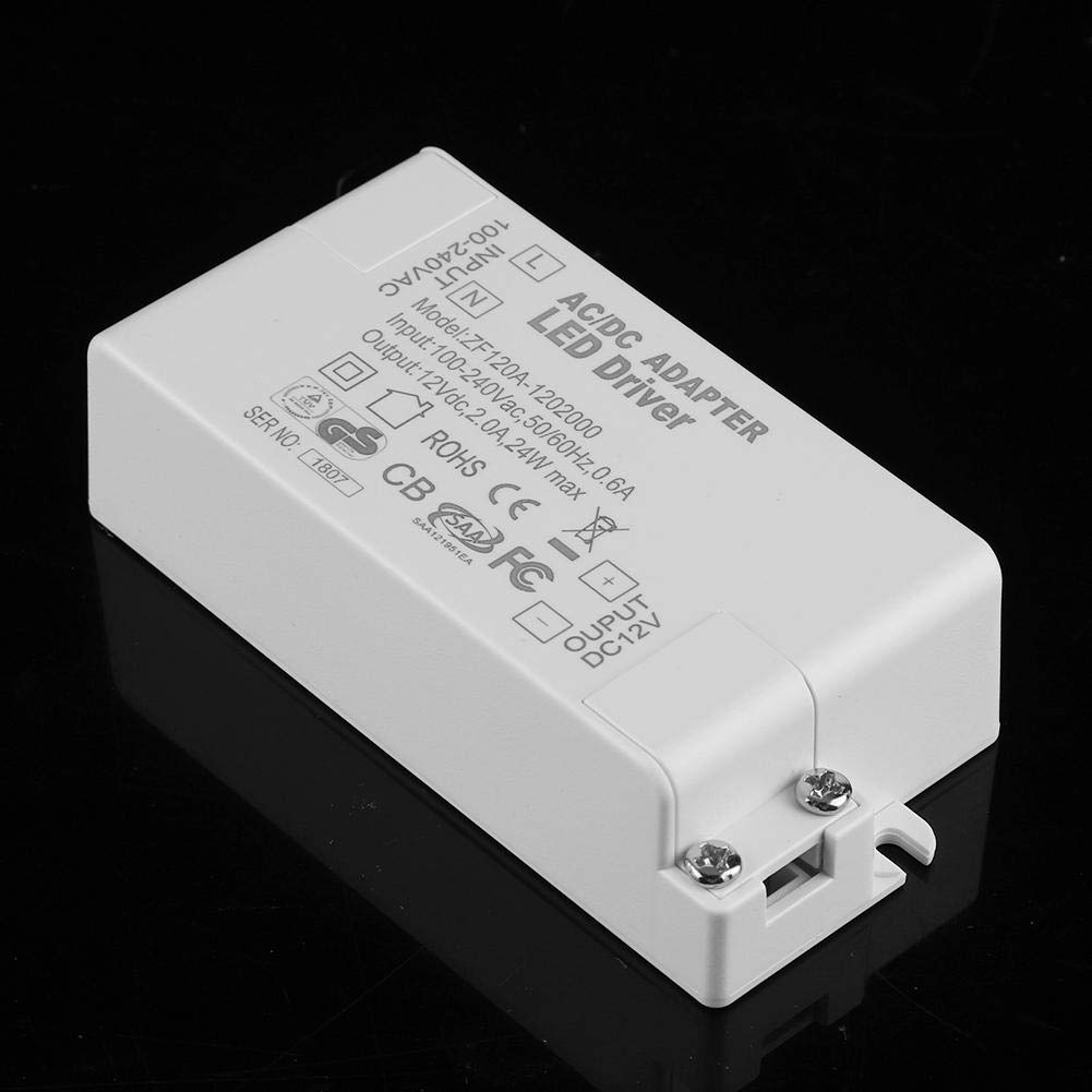 12V LED Driver Power Supply - Dimmable 12W/24W AC/DC Transformer For LED Strip Lights