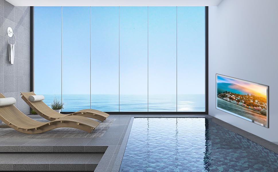 Image of 55 inch 4K UHD Smart Mirror TV for Bathroom - IP65 Waterproof, webOS, Built-in Alexa Voice Control, ATSC Tuner, Wi-Fi & Bluetooth - Model HYM55A (2026)