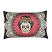 Linomo Housse de coussin 40,6 x 61 cm, motif tête de mort mexicaine, pour canapé, lit, maison