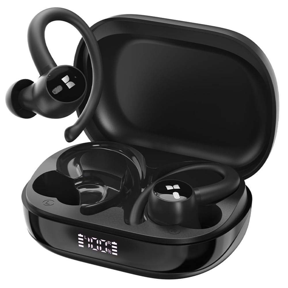 Monster MS-NL216 Auricolari Bluetooth Wireless con Ganci Auricolari in Silicone, IPX6, Driver 14,2 mm, Cancellazione del Rumore ENC, 48 Ore di Autonomia, per Sport e Palestra