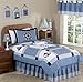 Come Sail Away Nautical Childrens and Kids 3 Piece Full / Queen Boys Bedding Set
