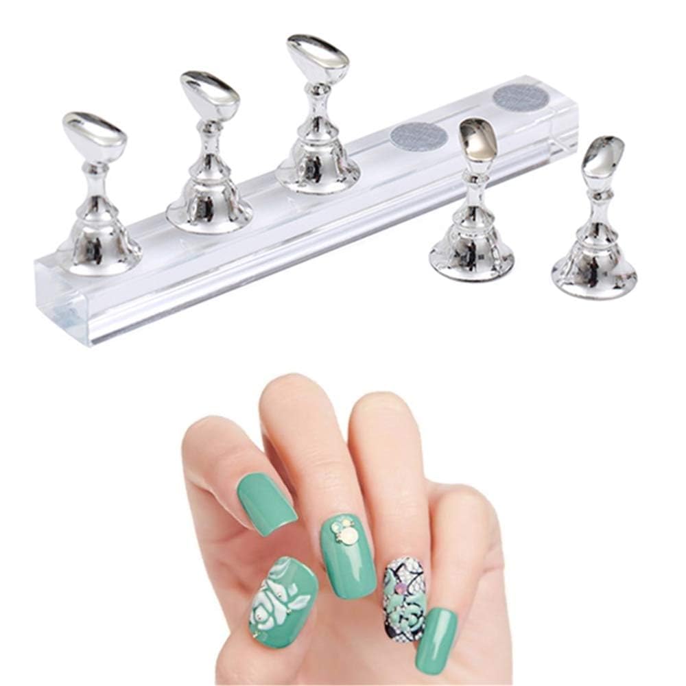 Magnetic Nail Stand for Practice, Acrylic Nail Tip Display Holder for False Nails, DIY Nail Art Tool Set with Reusable Putty, Nail Extension Training Tool for Home and Salon Use, 5 PCS-image-38