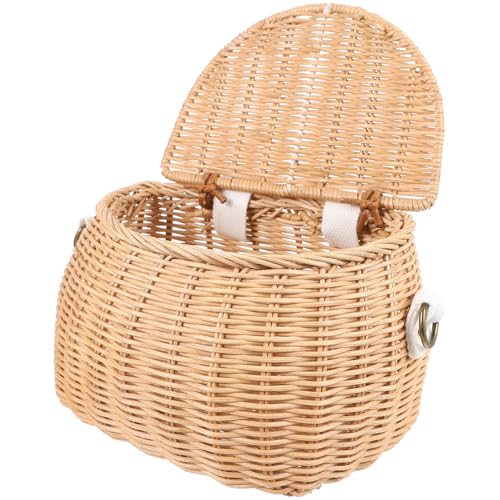 Panier de vélo enfant rotin tressé main Holibanna avec fixation stable guidon