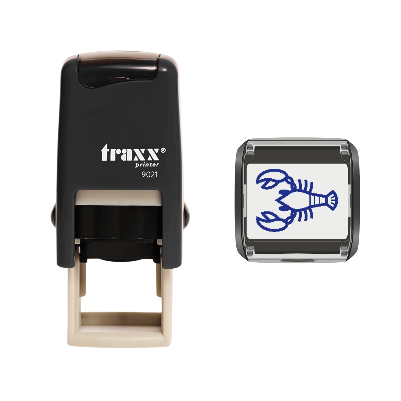 Traxx 9021 Loyalty Card Self Inking Rubber Stamp Fish Seafood Restaurant *A Blue Lobster Design*