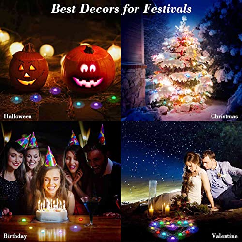 10Pcs Mini Submersible Led Lights With Remote | Battery Operated Underwater Tea Lights Candles | Waterproof Rgb Multicolor Flameless Accent Lights | Vase Pool Pond Lantern Wedding Party Decoration #TOP3