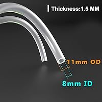 Vista 2 de Feelers - Tubo de silicona de alta resistencia de 8mm ID x 11mm OD de grado alimenticio de alta temperatura, tubo de silicona puro de alta